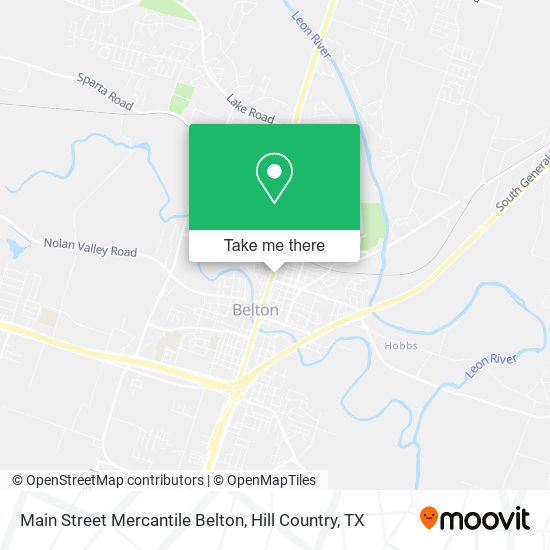 Main Street Mercantile Belton map