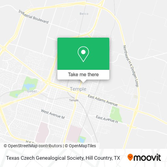 Mapa de Texas Czech Genealogical Society