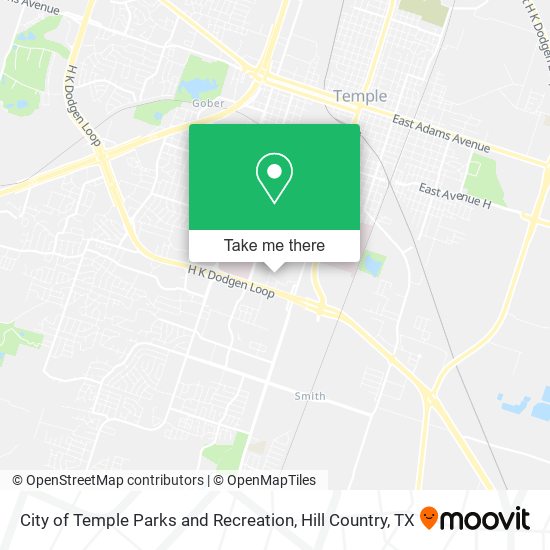 City of Temple Parks and Recreation map