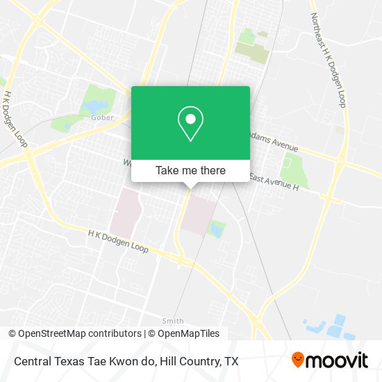 Mapa de Central Texas Tae Kwon do