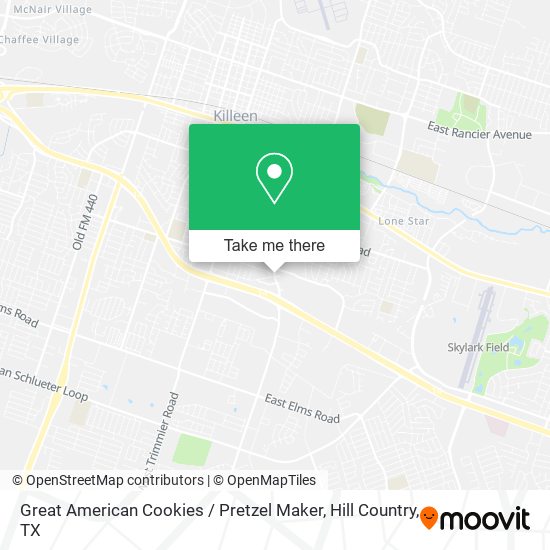 Great American Cookies / Pretzel Maker map