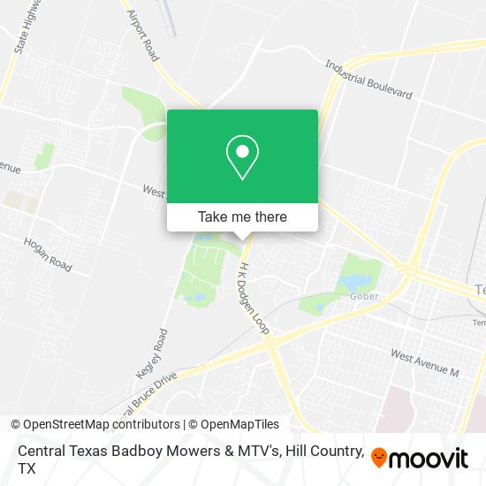 Central Texas Badboy Mowers & MTV's map