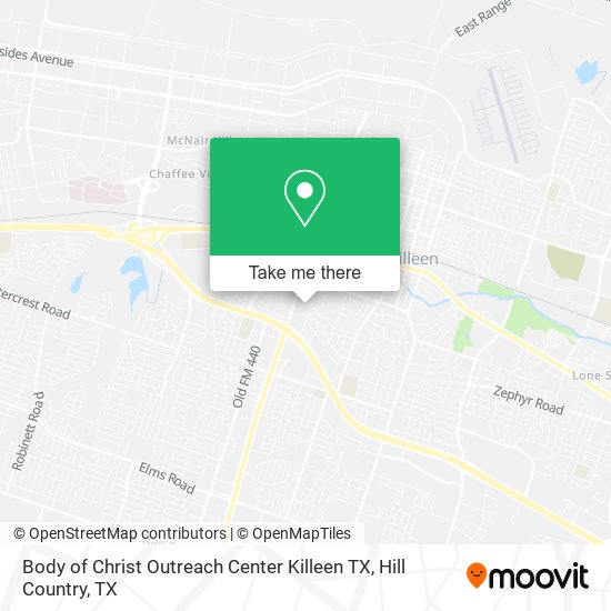 Mapa de Body of Christ Outreach Center Killeen TX