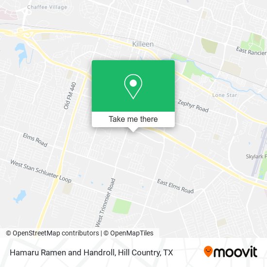 Hamaru Ramen and Handroll map