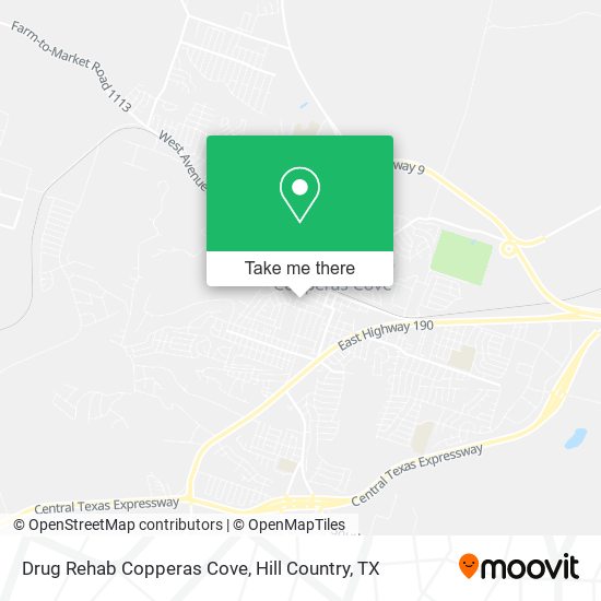 Mapa de Drug Rehab Copperas Cove