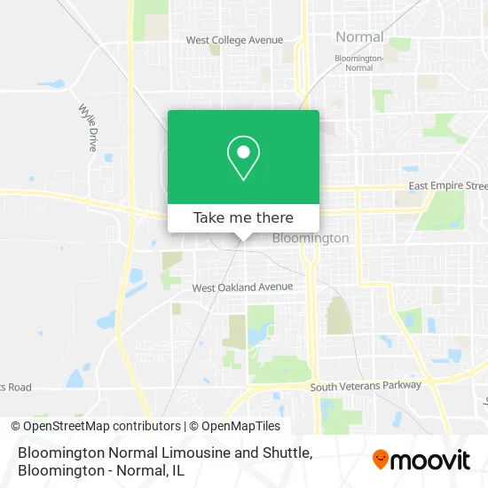 Mapa de Bloomington Normal Limousine and Shuttle