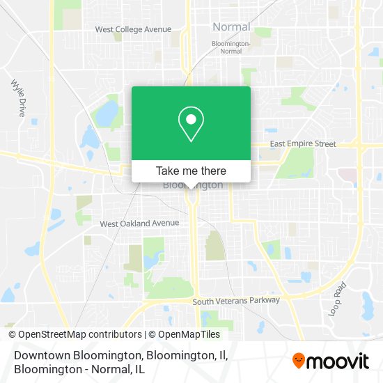 Mapa de Downtown Bloomington, Bloomington, Il