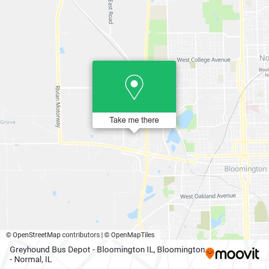 Mapa de Greyhound Bus Depot - Bloomington IL