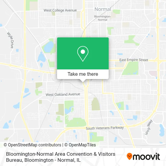 Bloomington-Normal Area Convention & Visitors Bureau map