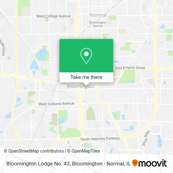 Bloomington Lodge No. 43 map