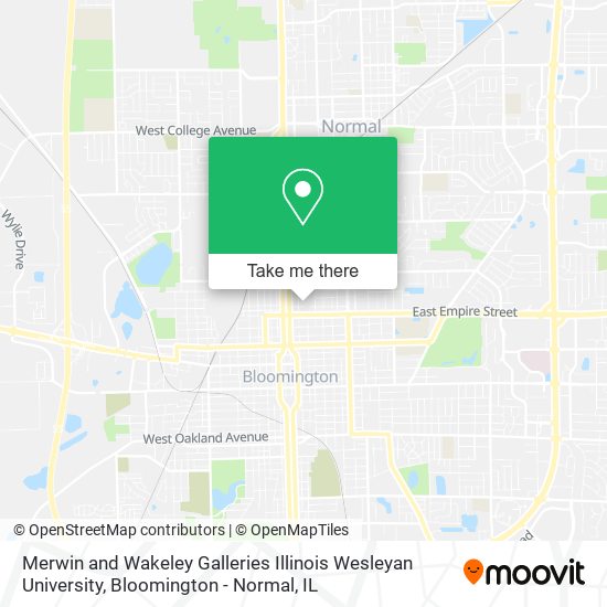 Merwin and Wakeley Galleries Illinois Wesleyan University map