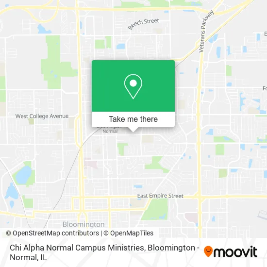 Chi Alpha Normal Campus Ministries map