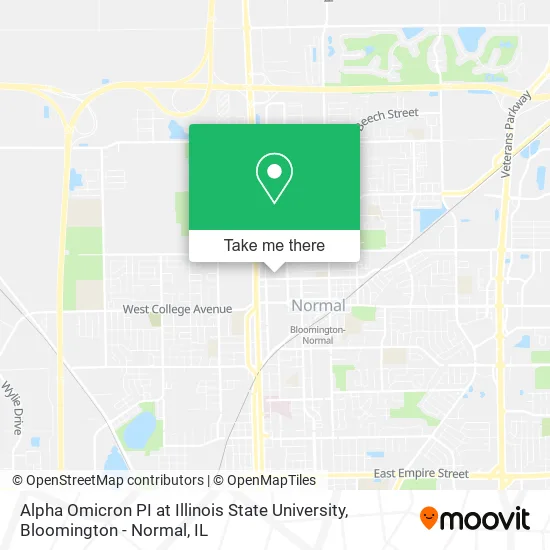 Alpha Omicron PI at Illinois State University map