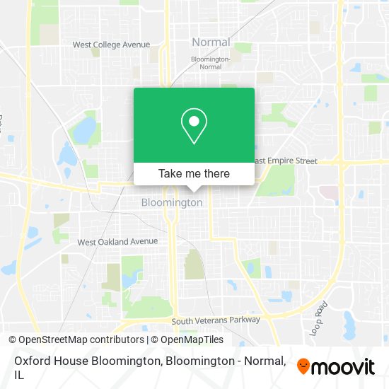 Mapa de Oxford House Bloomington