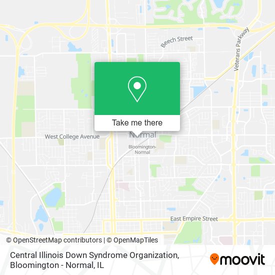Central Illinois Down Syndrome Organization map
