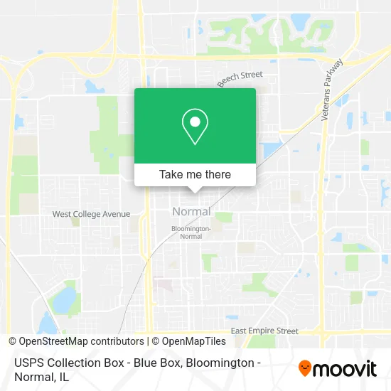 USPS Collection Box - Blue Box map