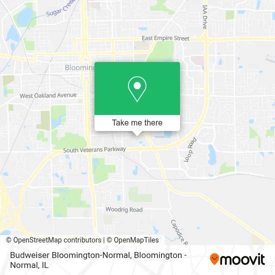 Budweiser Bloomington-Normal map