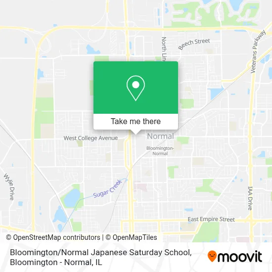 Bloomington / Normal Japanese Saturday School map
