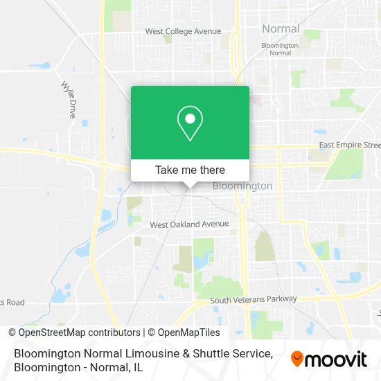 Bloomington Normal Limousine & Shuttle Service map