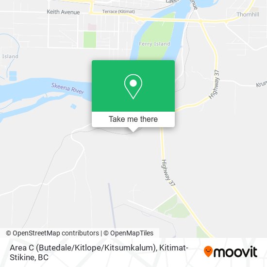 Area C (Butedale / Kitlope / Kitsumkalum) map