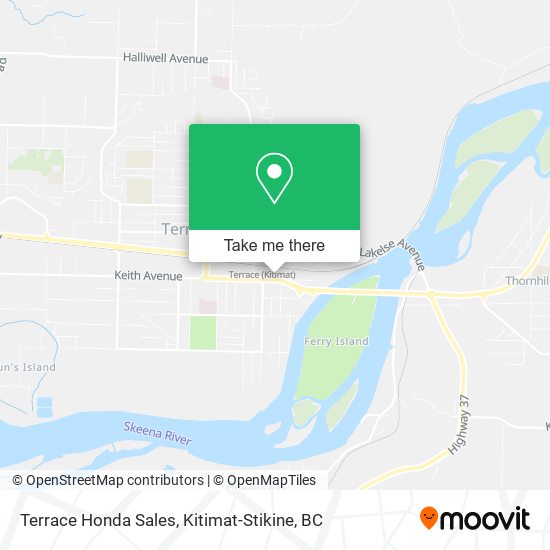 Terrace Honda Sales map