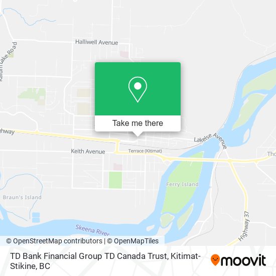 TD Bank Financial Group TD Canada Trust map