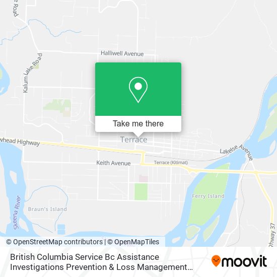 British Columbia Service Bc Assistance Investigations Prevention & Loss Management Services map