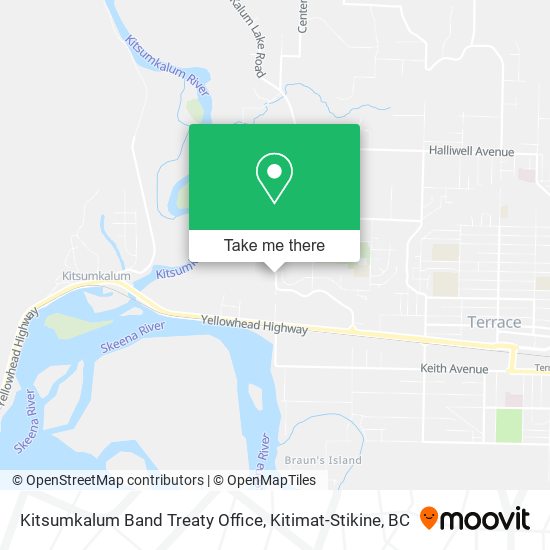 Kitsumkalum Band Treaty Office map
