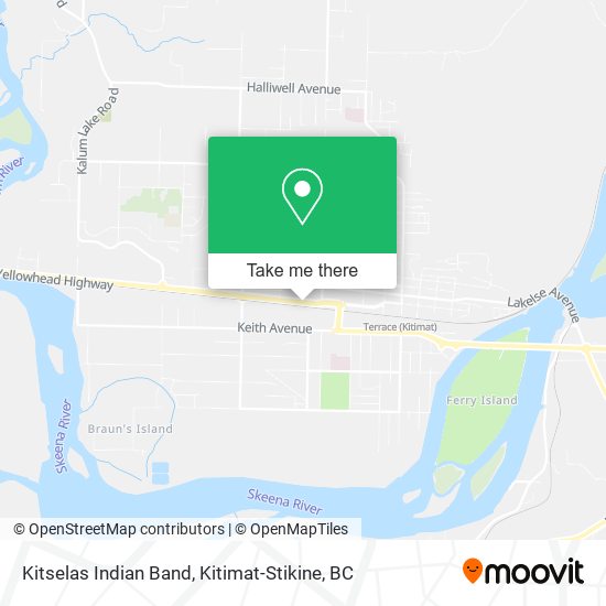 Kitselas Indian Band map