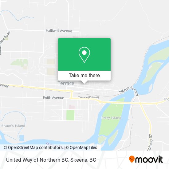 United Way of Northern BC map