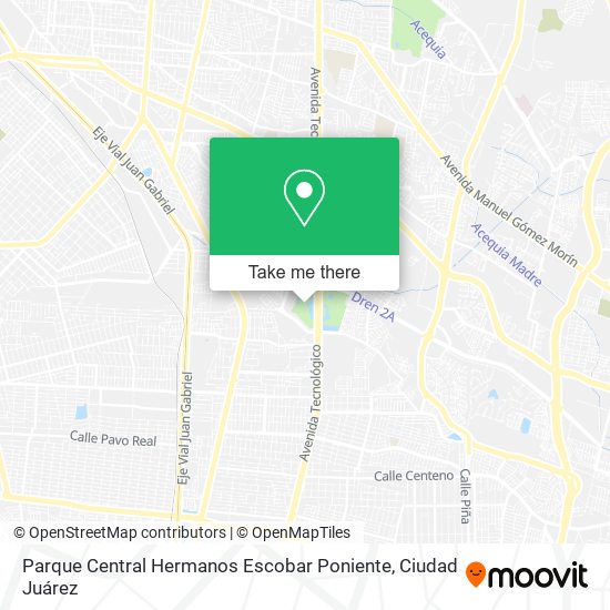 Mapa de Parque Central Hermanos Escobar Poniente