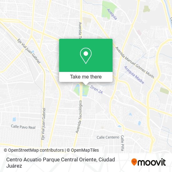 Centro Acuatio Parque Central Oriente map