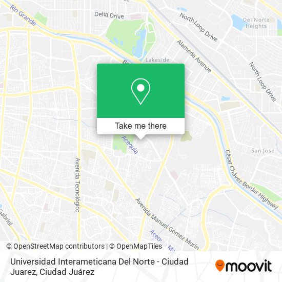 Universidad Interameticana Del Norte - Ciudad Juarez map
