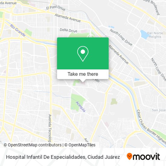 Hospital Infantil De Especialidades map