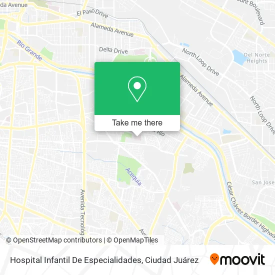 Mapa de Hospital Infantil De Especialidades