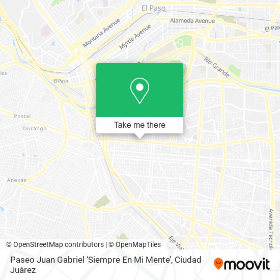 Mapa de Paseo Juan Gabriel ‘Siempre En Mi Mente’