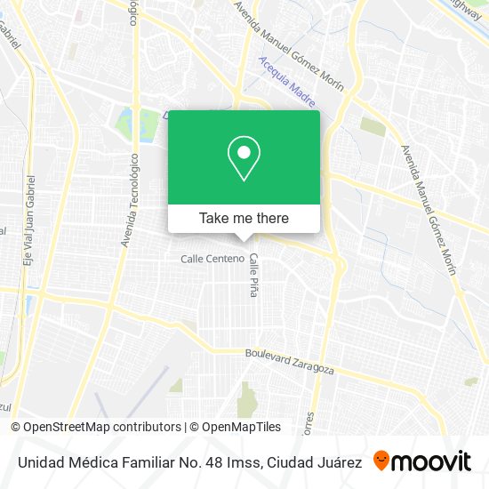 Mapa de Unidad Médica Familiar No. 48 Imss