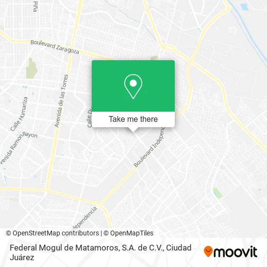Mapa de Federal Mogul de Matamoros, S.A. de C.V.