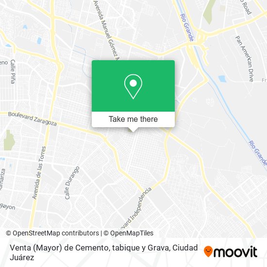 Mapa de Venta (Mayor) de Cemento, tabique y Grava