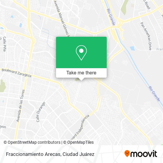 Fraccionamiento Arecas map