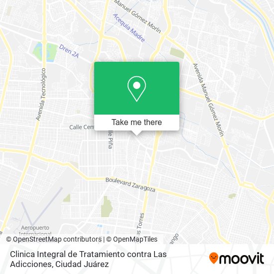 Mapa de Clinica Integral de Tratamiento contra Las Adicciones