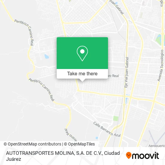 Mapa de AUTOTRANSPORTES MOLINA, S.A. DE C.V.
