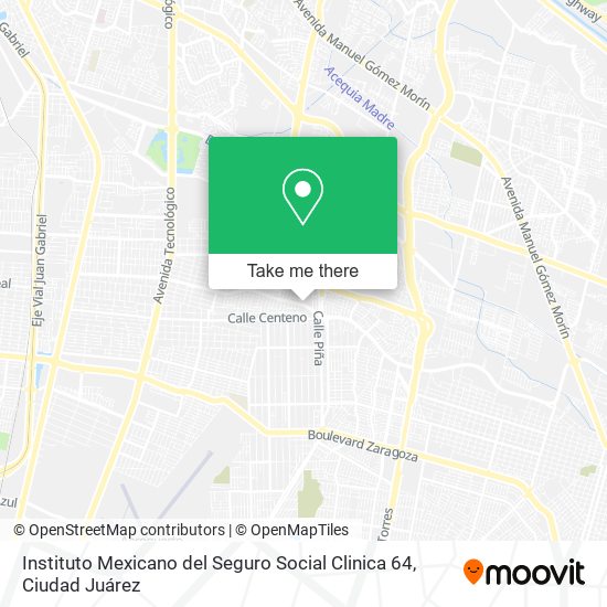 Instituto Mexicano del Seguro Social Clinica 64 map