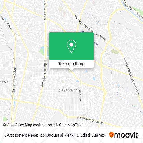 Autozone de Mexico Sucursal 7444 map