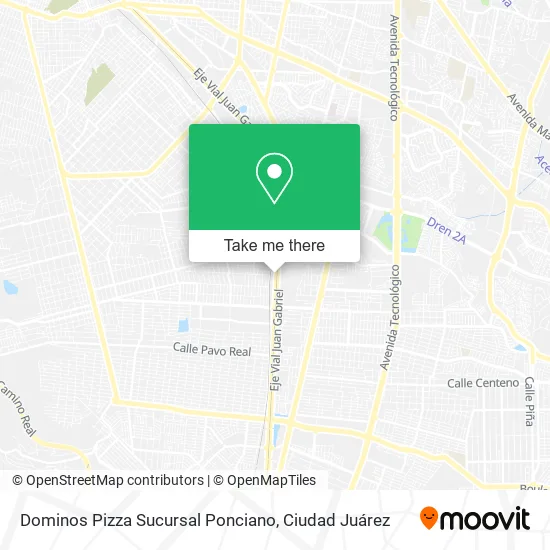 Mapa de Dominos Pizza Sucursal Ponciano
