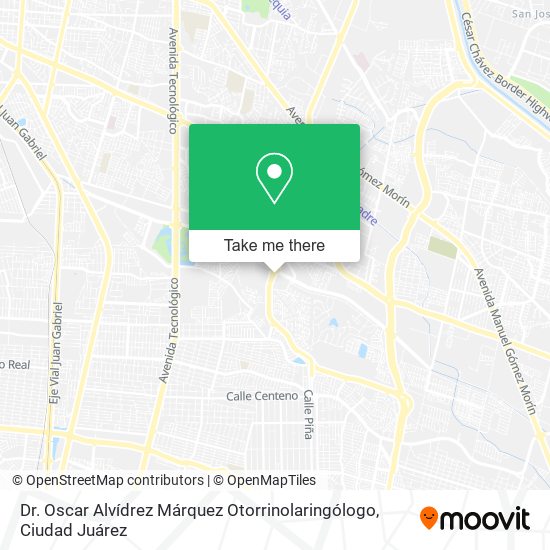 Mapa de Dr. Oscar Alvídrez Márquez Otorrinolaringólogo