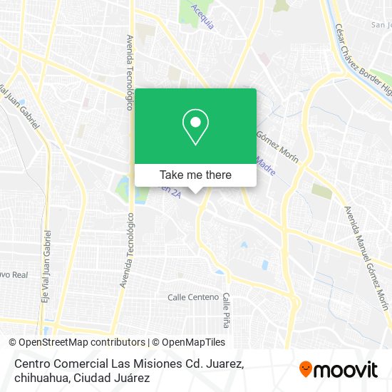 Mapa de Centro Comercial Las Misiones Cd. Juarez, chihuahua