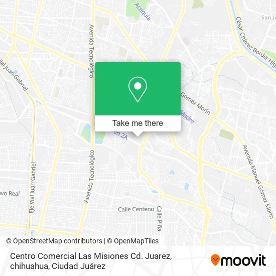 Mapa de Centro Comercial Las Misiones Cd. Juarez, chihuahua