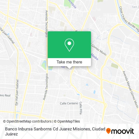 Mapa de Banco Inbursa Sanborns Cd Juarez Misiones