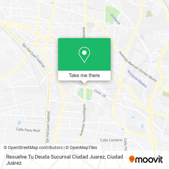 Mapa de Resuelve Tu Deuda Sucursal Ciudad Juarez